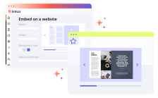 Embed feature used to integrate Issuu content into website.
