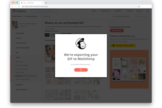 Exporting GIF to Mailchimp, with Issuu