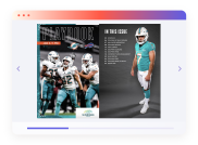 Fußballspielbuch-Magazin auf dem Desktop-Bildschirm