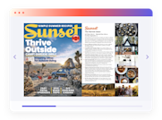 Sunset magazine in fullscreen reader view on desktop