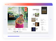 Travel magazine in fullscreen reader desktop view