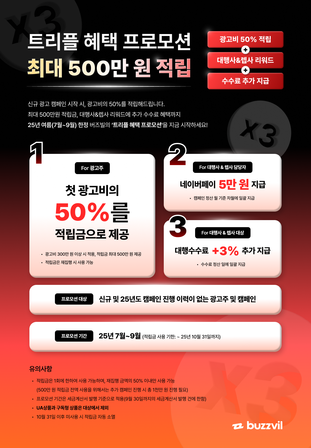 트리플 혜택 프로모션 포스터