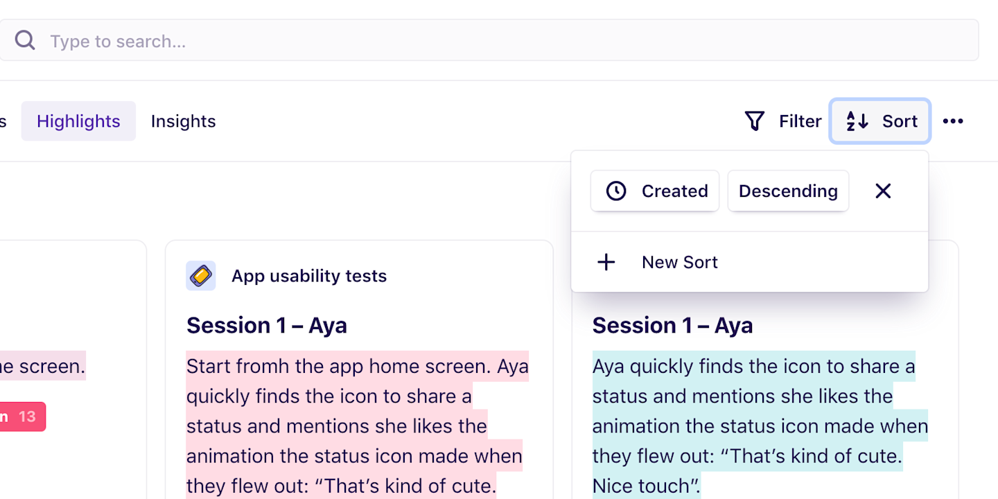 Screenshot of a sort rule for sorting by Created Descending.