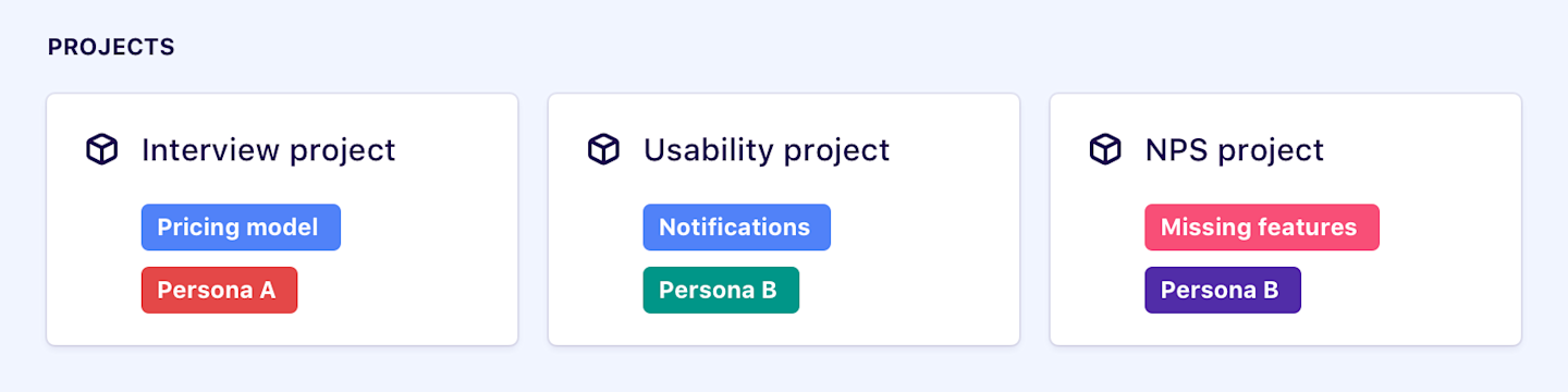 Three projects with no extension.