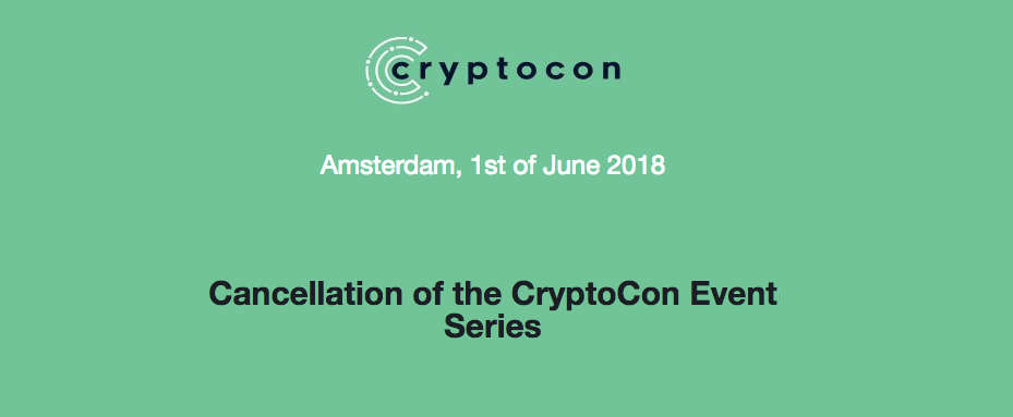 CryptoCon 2018 event is cancelled