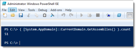 Assembly counts in PowerShell ISE