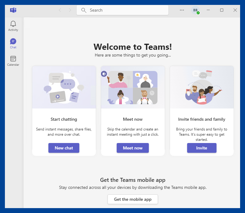 Microsoft Teams user interface