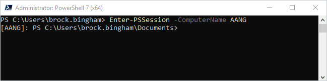 Running Enter-PSSession in PowerShell against a remote computer.