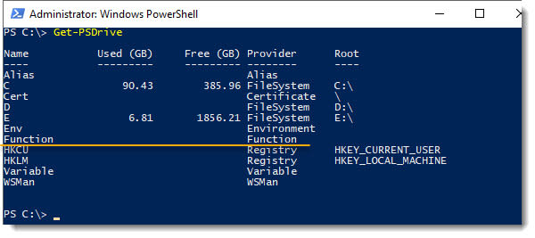 Function Contents - Get-PSDrive
