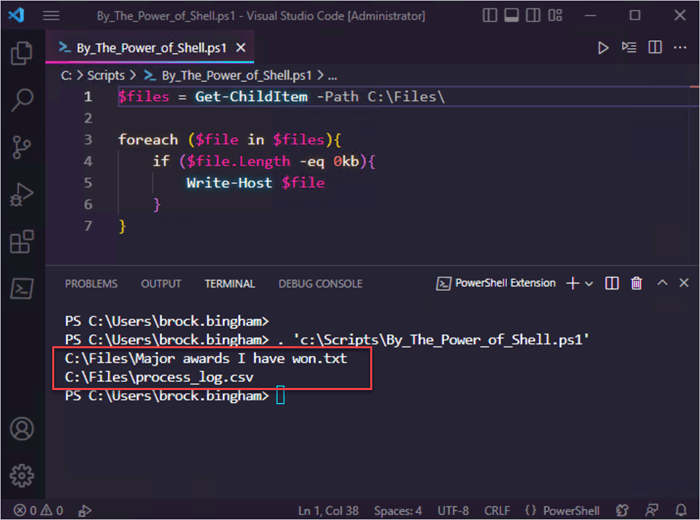 Foreach loop example