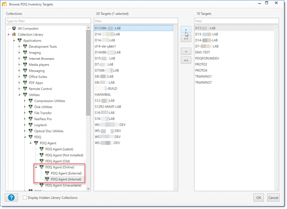 Browse PDQ Inventory Targets
