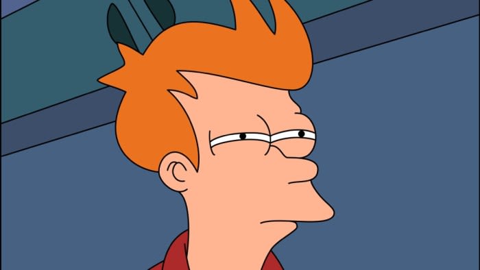 Meme - Fry from Futurama, unsure