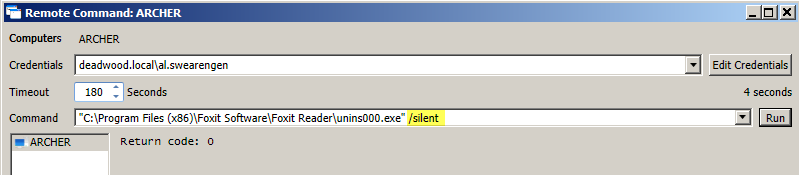 Remote Command - ARCHER - silent