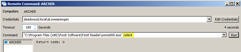 Remote Command - ARCHER - silent