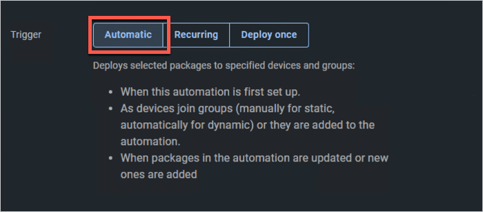 Automatic update in PDQ Connect