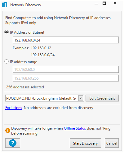 select either IP Address or Subnet or IP address range
