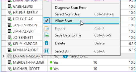 right-click on the entry and uncheck Allow Scan