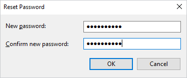 Enter a new password for the account and click OK.