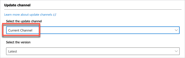 microsoft config update channel screenshot