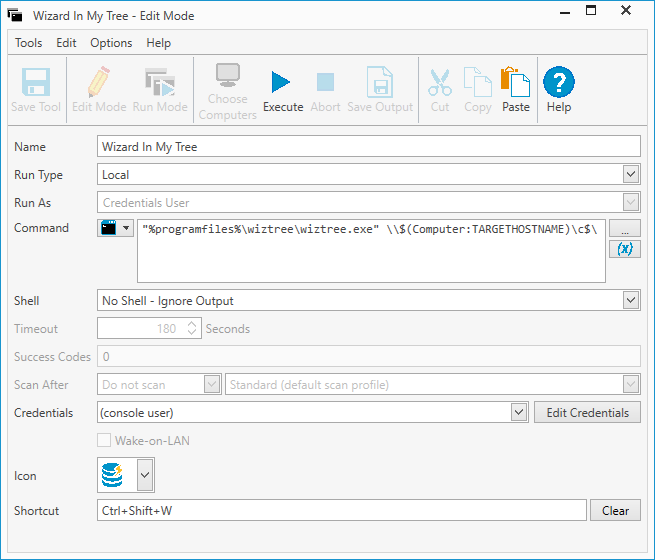 custom WizTree tool window for comparison