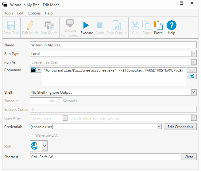 custom WizTree tool window for comparison