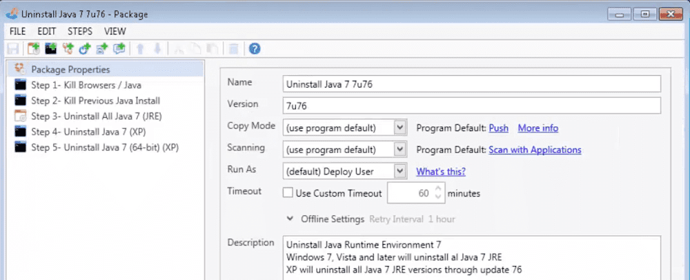 UninstallJavaSteps
