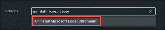 Uninstall Edge package in PDQ Connect