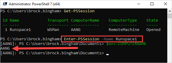 Entering into an existing remote session.
