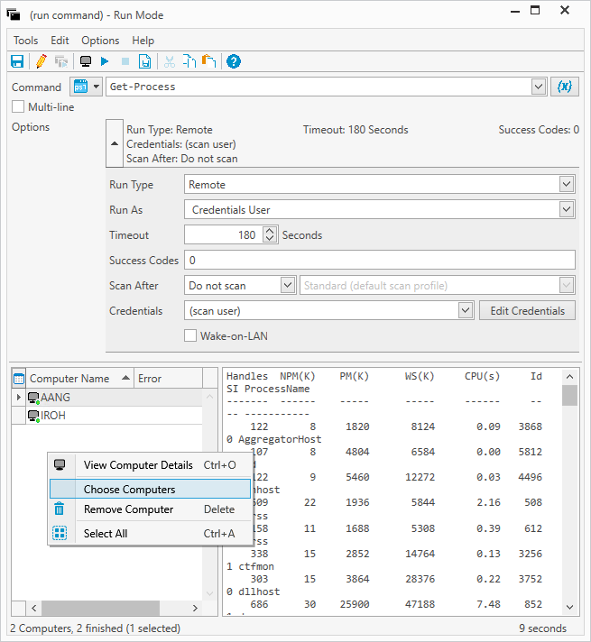 Add targets and modify additional remote commands options.