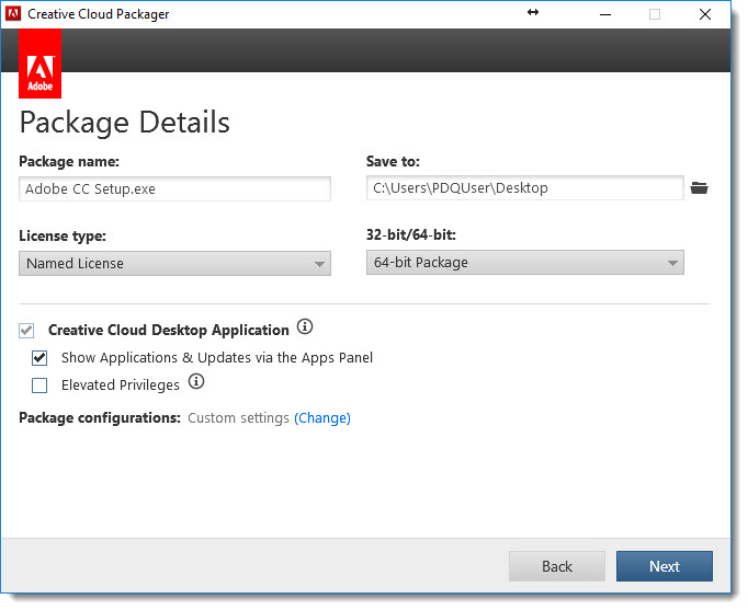 Creative Cloud Packager - Package Details