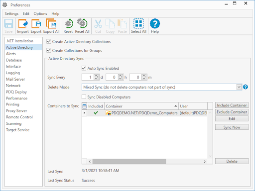 Active Directory - Sync option