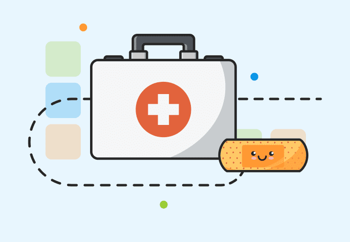 Image of a doctor's kit and bandaid.