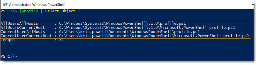 $profile | Select Object *
