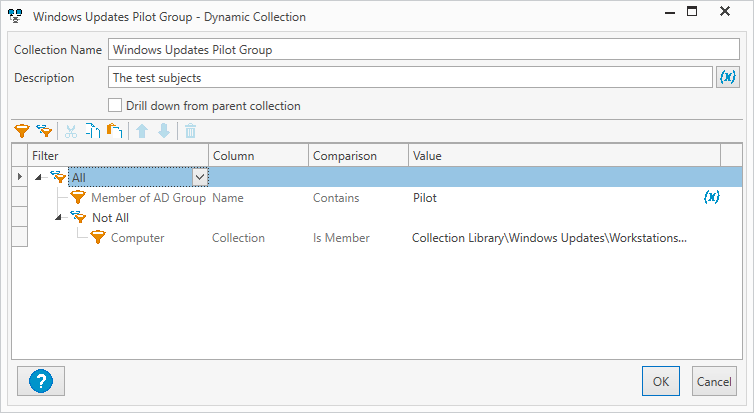 Creating a pilot group dynamic collection in PDQ Inventory