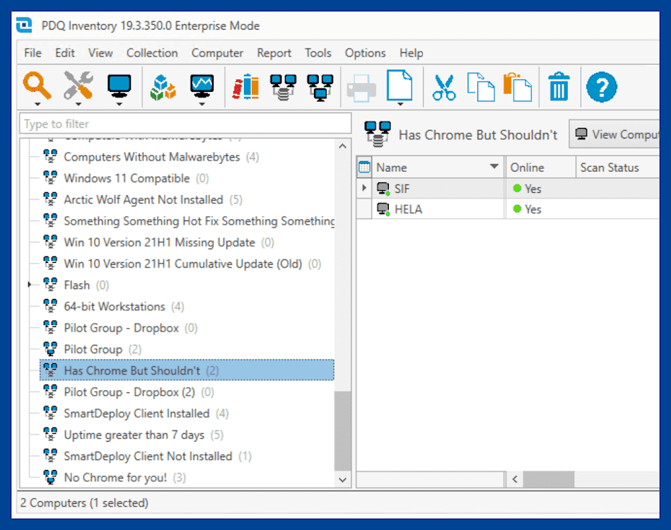 Has Chrome but shouldn't collection overview