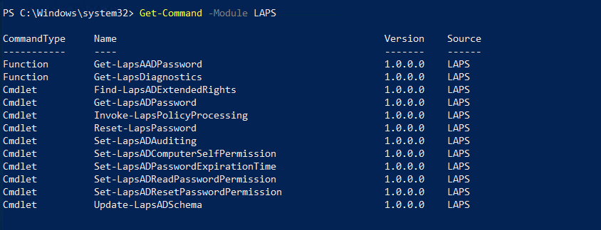 Get LAPS module