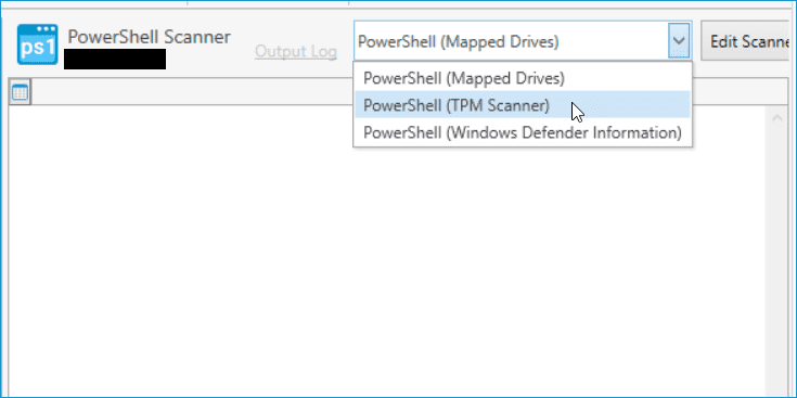 Next, click on the drop-down menu and select the TPM Scanner.