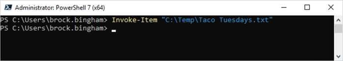 Invoke-Item example