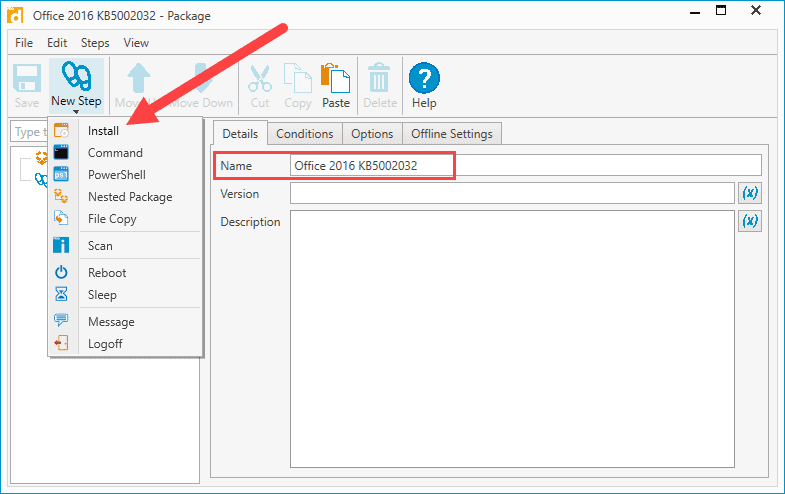New Install Step configuration in PDQ Deploy for .msp file