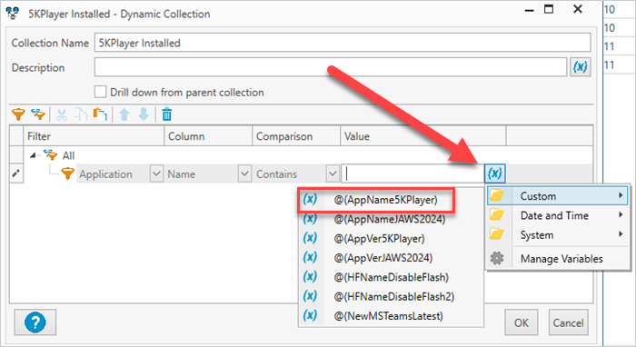 Creating collections using custom variables in PDQ Inventory.