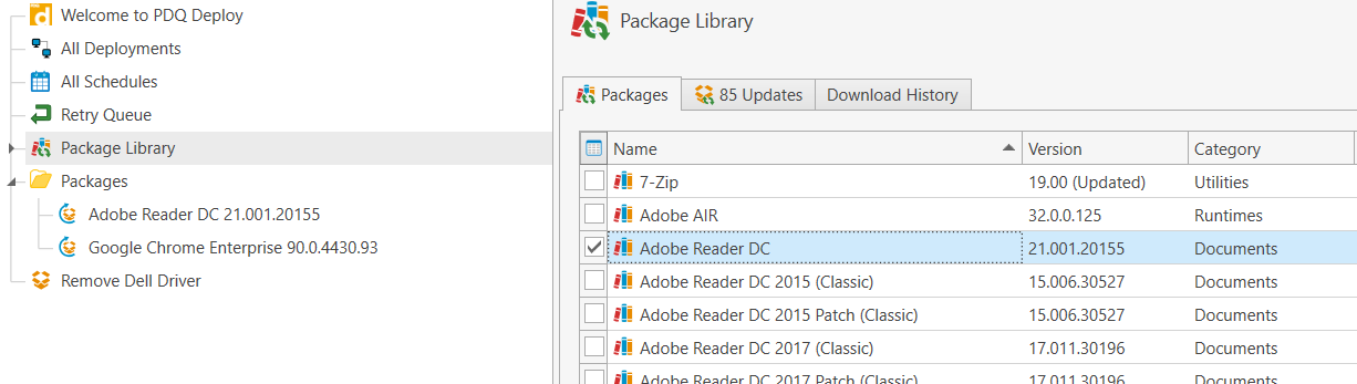 Adobe Reader DC from Package Library.