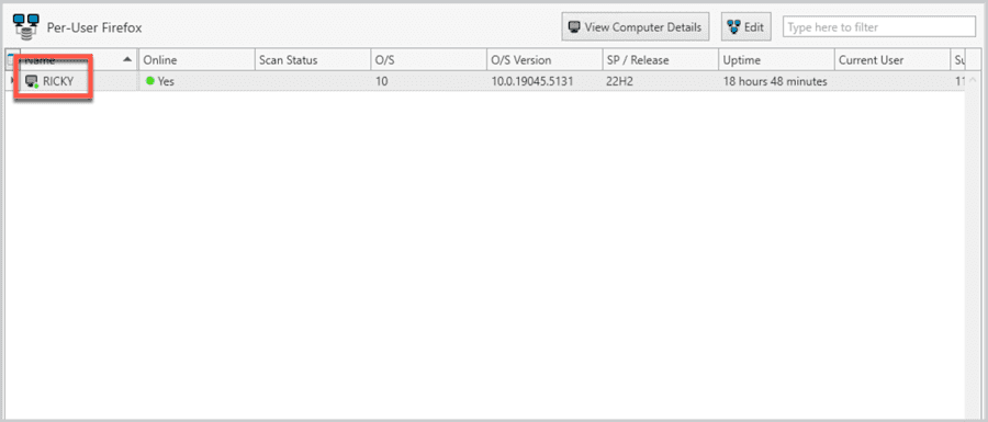 A screenshot showing a Dynamic Collection in PDQ Inventory