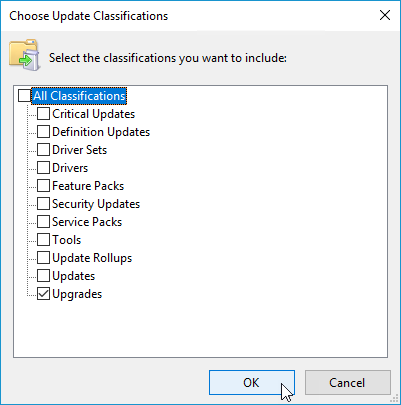 Choose Updated Classifications