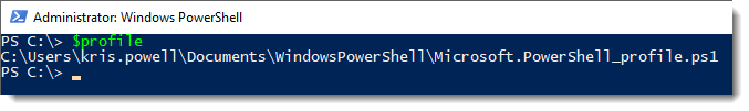 $profile lists your powershell profiles