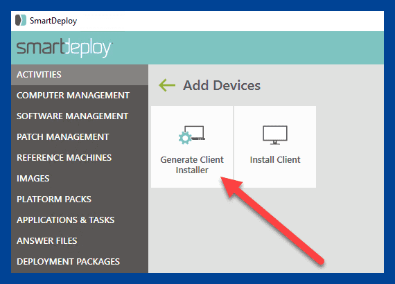 Click Generate Client Installer
