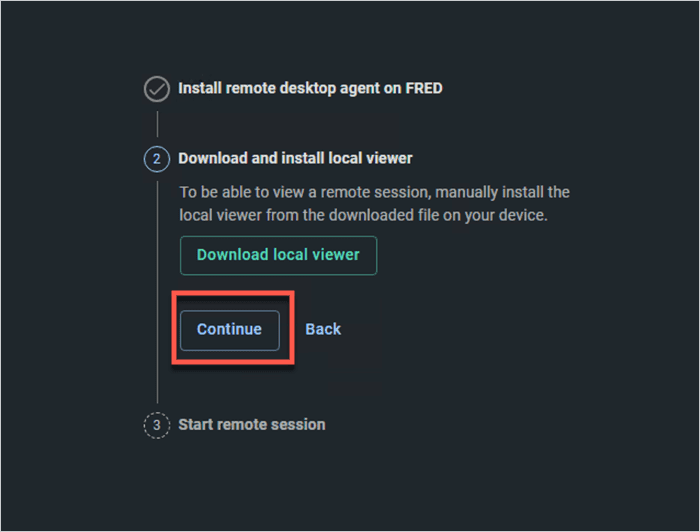 A screenshot of downloading the local viewer in PDQ Connect.
