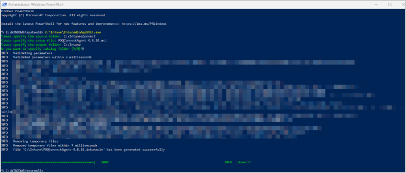 Preview of what the Connect .intunewin file looks like in the C:\Connect directory.