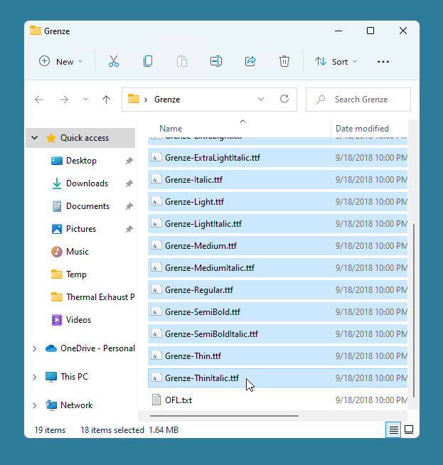Selecting and highlighting multiple files in a folder.