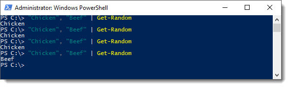 "Chicken", "Beef" | Get Random