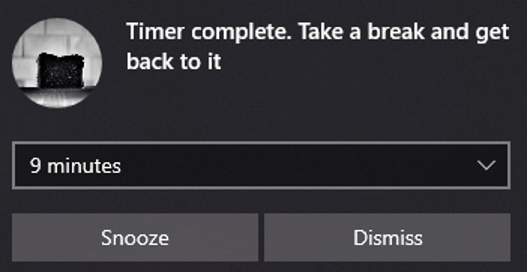 BurntToast timer complete message
